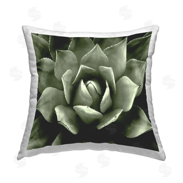 stupell industries Lindsay Benson | Deep Green Succulent Plant Leaves Printed Throw Pillow