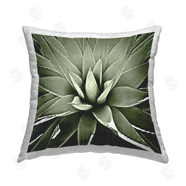 Stupell Industries Lindsay Benson | Green Aloe Plant Sprouts Close Up Printed Throw Pillow