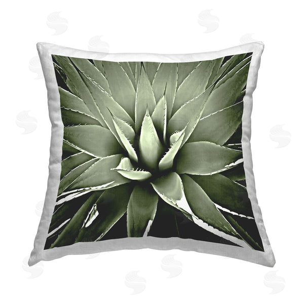 stupell industries Lindsay Benson | Green Aloe Plant Sprouts Close Up Printed Throw Pillow