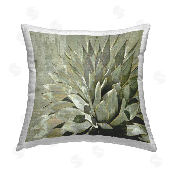 Stupell Industries Lindsay Benson | Green Pointy Plant Leaves Nature Printed Throw Pillow