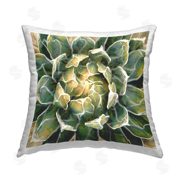 stupell industries Lindsay Benson | Green Succulent Plant Botanical Printed Throw Pillow