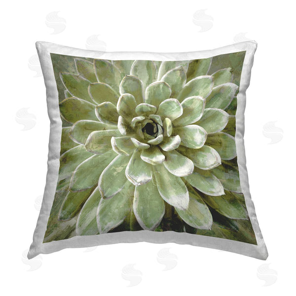 stupell industries Lindsay Benson | Green Succulent Plant Nature Leaves Printed Throw Pillow