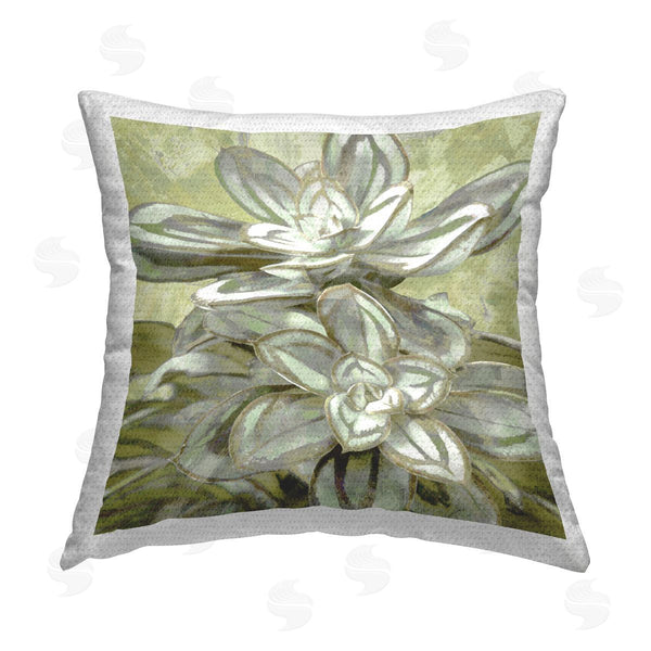 Stupell Industries Lindsay Benson | Green & White Botanical Leaves Printed Throw Pillow