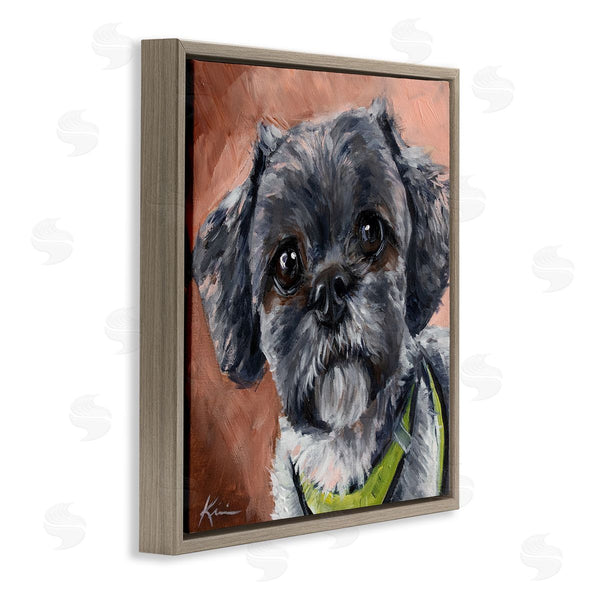 Stupell Industries Lindsay Kivi Fine Art | Black Shih Tzu Dog Portrait