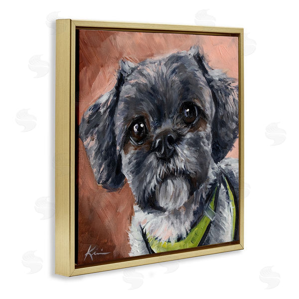 Stupell Industries Lindsay Kivi Fine Art | Black Shih Tzu Dog Portrait