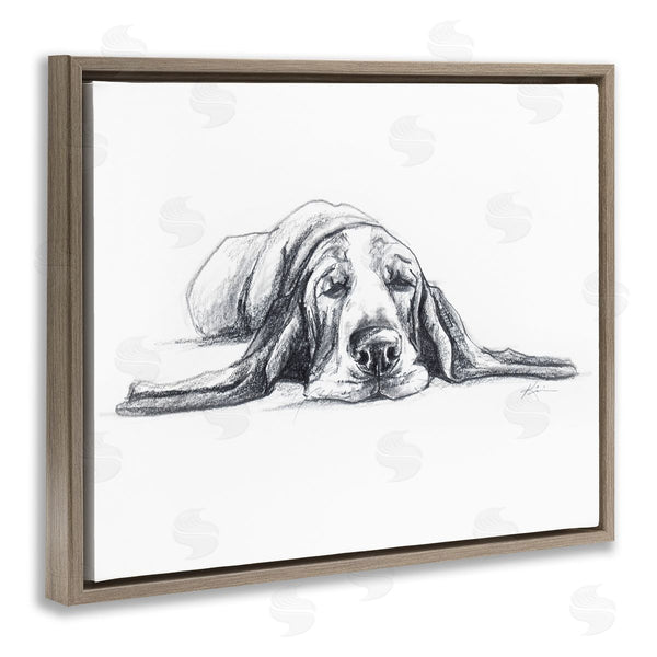 Stupell Industries Lindsay Kivi Fine Art | Bloodhound Pup Naptime
