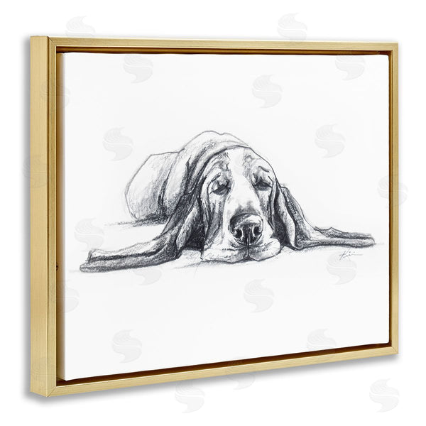Stupell Industries Lindsay Kivi Fine Art | Bloodhound Pup Naptime