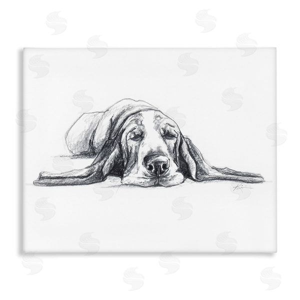 stupell industries Lindsay Kivi Fine Art | Bloodhound Pup Naptime