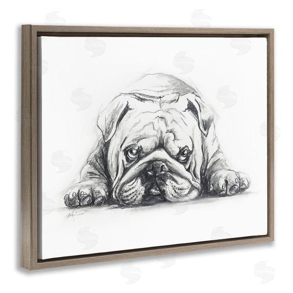 Stupell Industries Lindsay Kivi Fine Art | Bulldog Puppy Naptime
