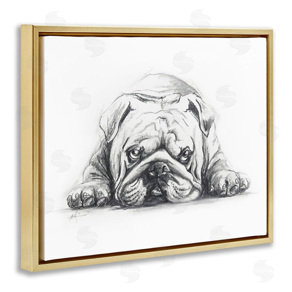 Stupell Industries Lindsay Kivi Fine Art | Bulldog Puppy Naptime
