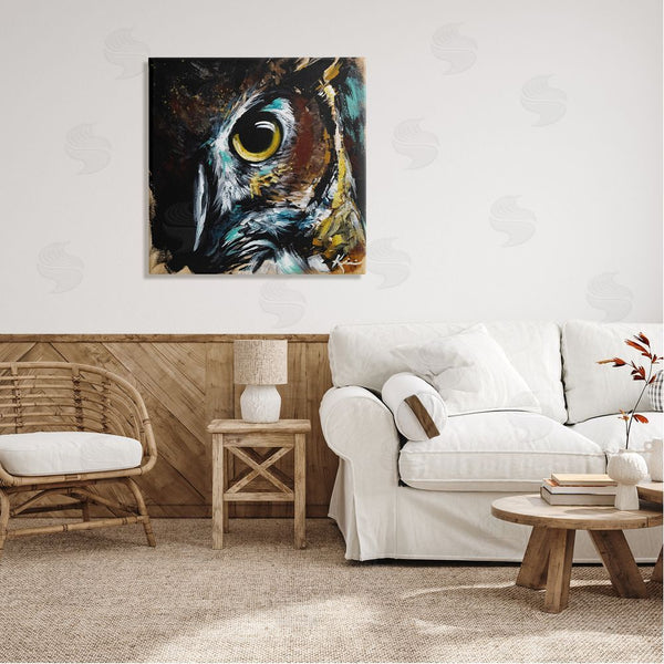 Stupell Industries Lindsay Kivi Fine Art | Intense Owl Eye Portrait Wildlife Wall Art