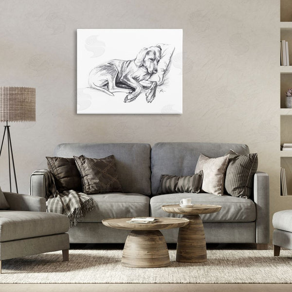 Stupell Industries Lindsay Kivi Fine Art | Napping Dog Drawing Wall Art