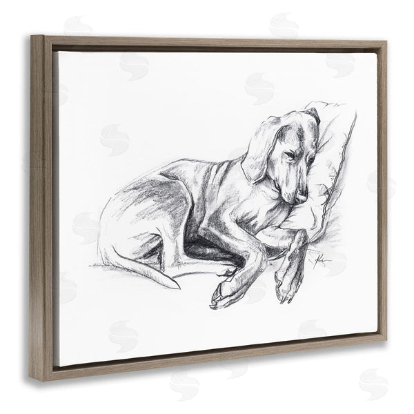 Stupell Industries Lindsay Kivi Fine Art | Napping Dog Drawing Wall Art