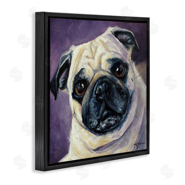 Stupell Industries Lindsay Kivi Fine Art | Purple Pug Face Portrait Wall Art