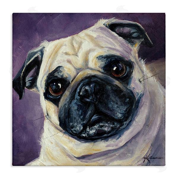 stupell industries Lindsay Kivi Fine Art | Purple Pug Face Portrait Wall Art