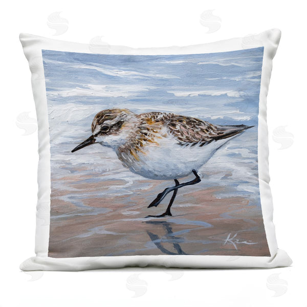 Stupell Industries Lindsay Kivi Fine Art | Sand Piper Shore Painting Printed Throw Pillow