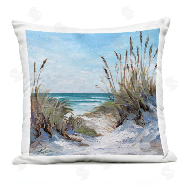 Stupell Industries Lindsay Kivi Fine Art | Seascapes Through Grasses Printed Throw Pillow