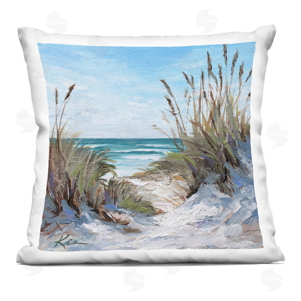 stupell industries Lindsay Kivi Fine Art | Seascapes Through Grasses Printed Throw Pillow
