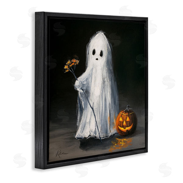 Stupell Industries Lindsay Kivi Fine Art | Vintage Halloween Ghost & Pumpkin