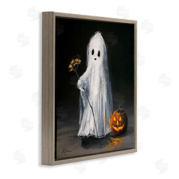 Stupell Industries Lindsay Kivi Fine Art | Vintage Halloween Ghost & Pumpkin