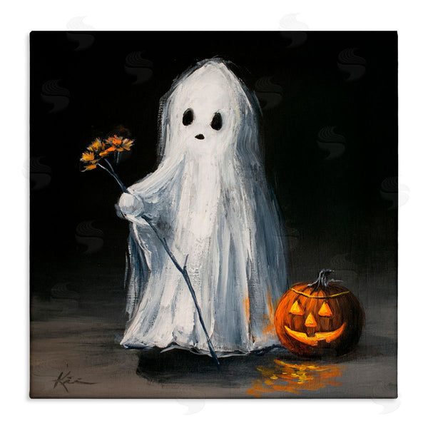 stupell industries Lindsay Kivi Fine Art | Vintage Halloween Ghost & Pumpkin