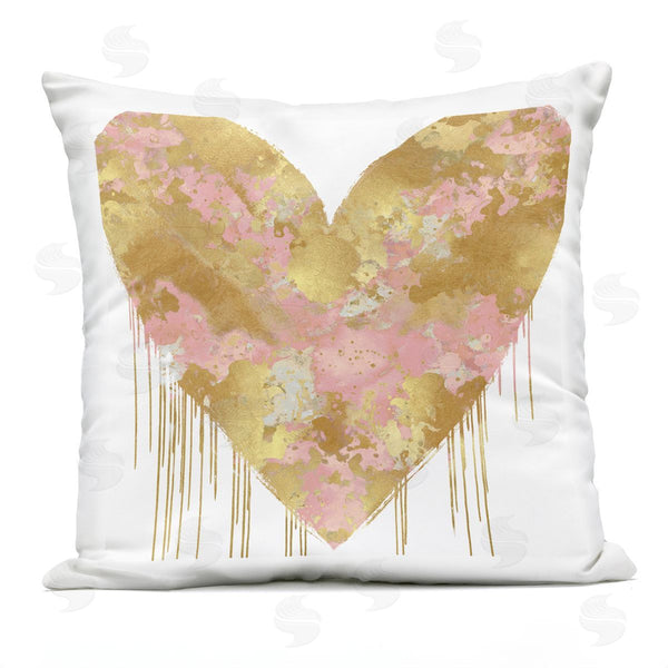 Stupell Industries Lindsay Rodgers | Abstract Glam Pink Heart Printed Throw Pillow