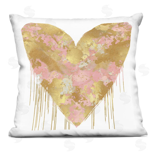 stupell industries Lindsay Rodgers | Abstract Glam Pink Heart Printed Throw Pillow