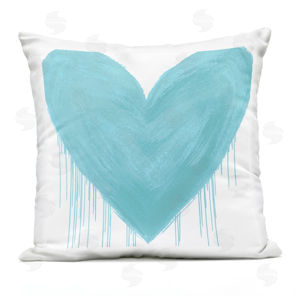 Stupell Industries Lindsay Rodgers | Blue Heart Dripping Shape Printed Throw Pillow