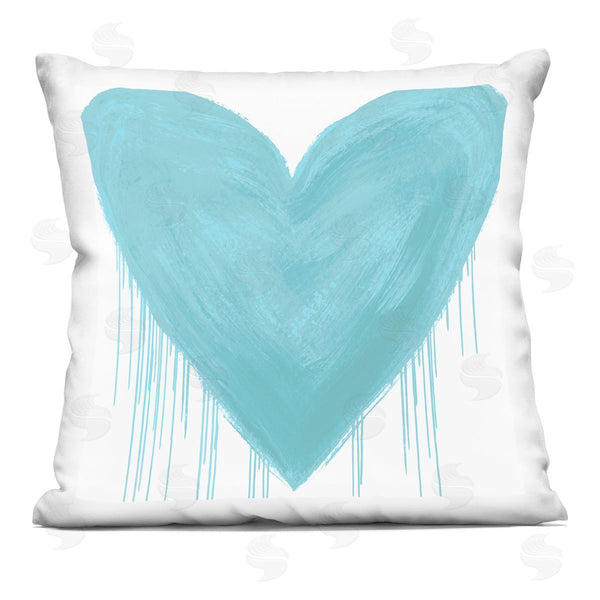 stupell industries Lindsay Rodgers | Blue Heart Dripping Shape Printed Throw Pillow