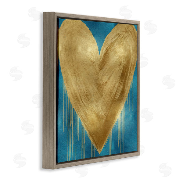 Stupell Industries Lindsay Rodgers | Bronze Heart Over Blue