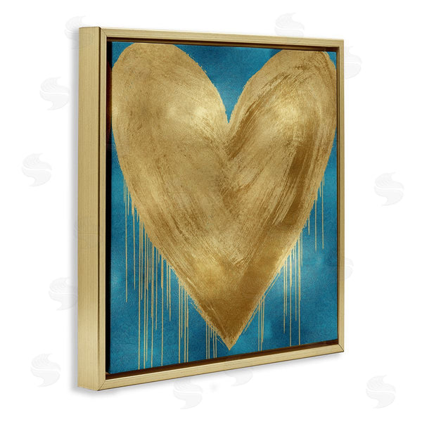 Stupell Industries Lindsay Rodgers | Bronze Heart Over Blue