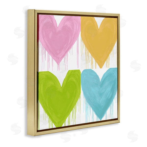 Stupell Industries Lindsay Rodgers | Colorful Paint Drip Hearts