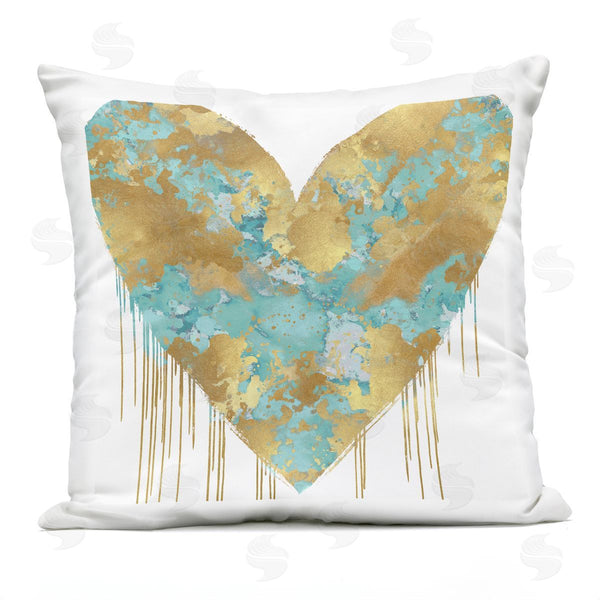 Stupell Industries Lindsay Rodgers | Glam Heart Blue Accent Printed Throw Pillow