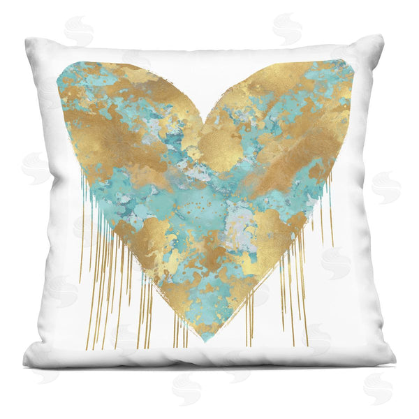 stupell industries Lindsay Rodgers | Glam Heart Blue Accent Printed Throw Pillow