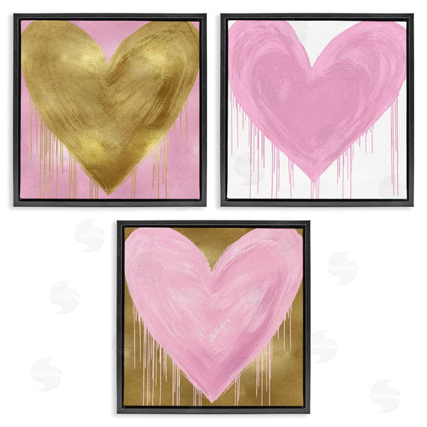 Stupell Industries Lindsay Rodgers | Glam Paint Drip Hearts Design Wall Art