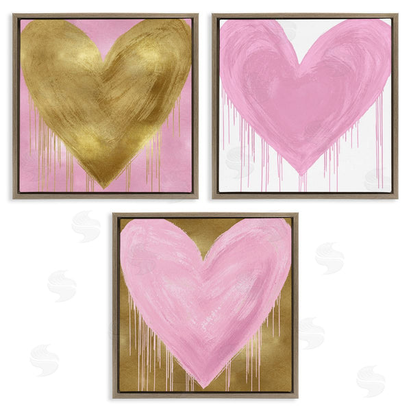 Stupell Industries Lindsay Rodgers | Glam Paint Drip Hearts Design Wall Art