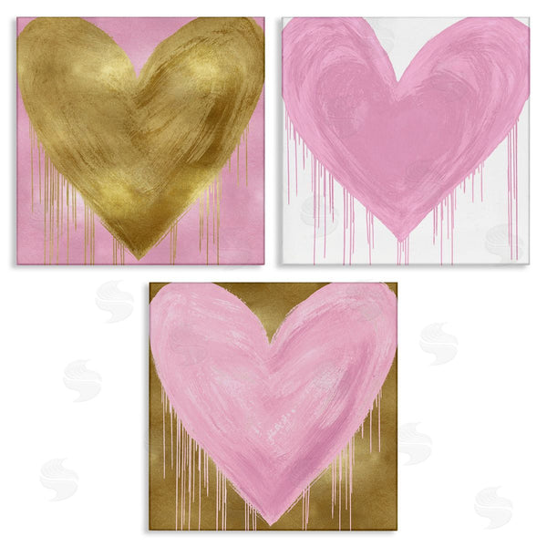 stupell industries Lindsay Rodgers | Glam Paint Drip Hearts Design Wall Art