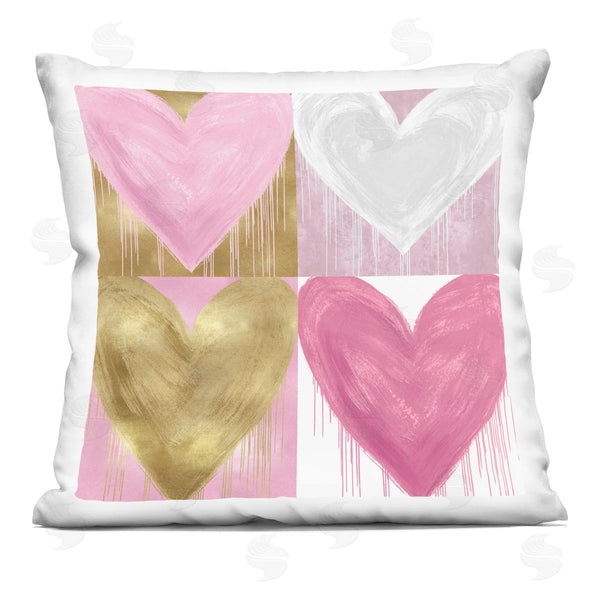 stupell industries Lindsay Rodgers | Modern Pop Style Glam Hearts Printed Throw Pillow