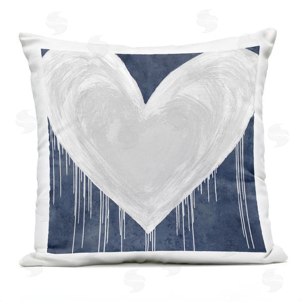 Stupell Industries Lindsay Rodgers | Navy & White Heart Shape Printed Throw Pillow