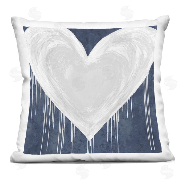 stupell industries Lindsay Rodgers | Navy & White Heart Shape Printed Throw Pillow