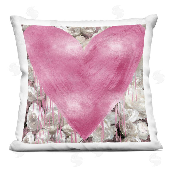stupell industries Lindsay Rodgers | Pink Distressed Heart Roses Printed Throw Pillow