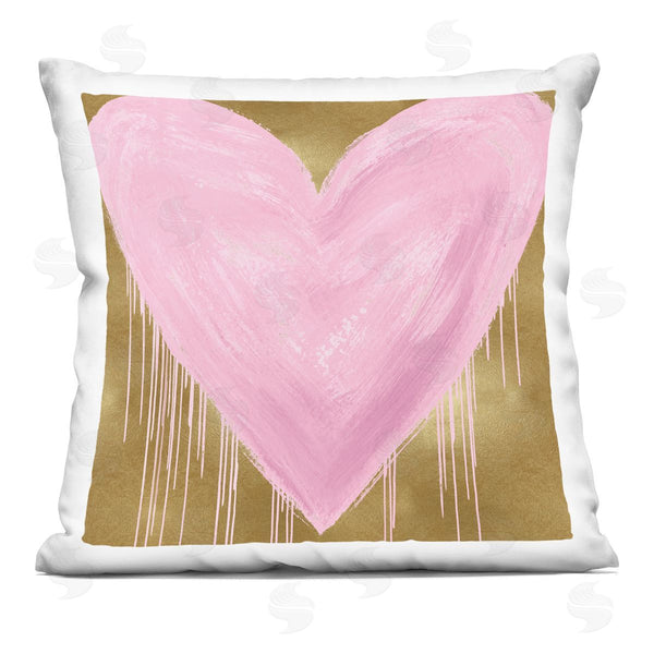 stupell industries Lindsay Rodgers | Pink Glam Heart Urban Drip Printed Throw Pillow