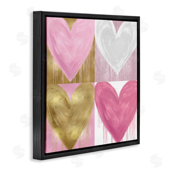 Stupell Industries Lindsay Rodgers | Pink & Gold Glam Hearts