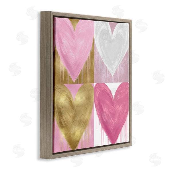 Stupell Industries Lindsay Rodgers | Pink & Gold Glam Hearts