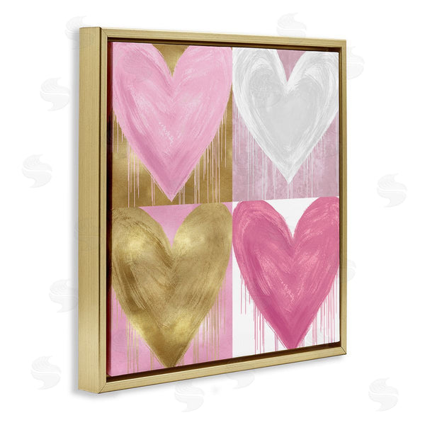 Stupell Industries Lindsay Rodgers | Pink & Gold Glam Hearts