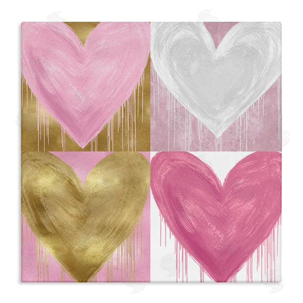 stupell industries Lindsay Rodgers | Pink & Gold Glam Hearts