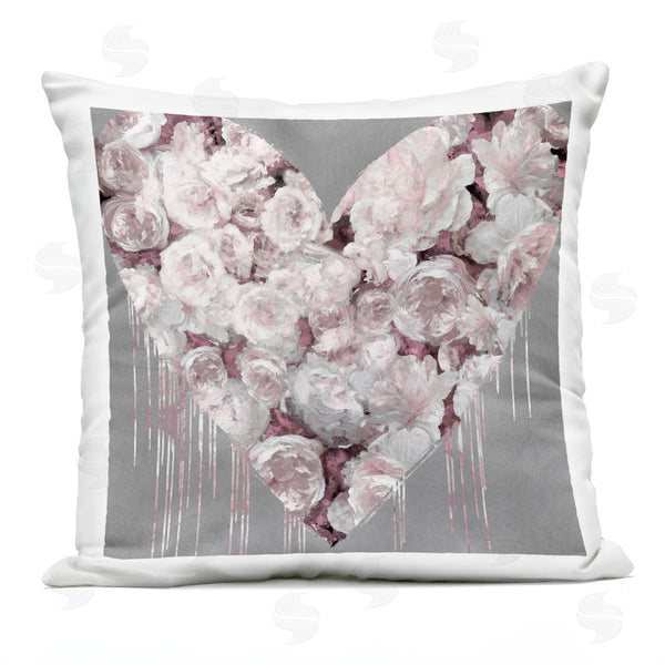 Stupell Industries Lindsay Rodgers | Romantic Pink Roses Urban Drip Heart Shape Printed Throw Pillow