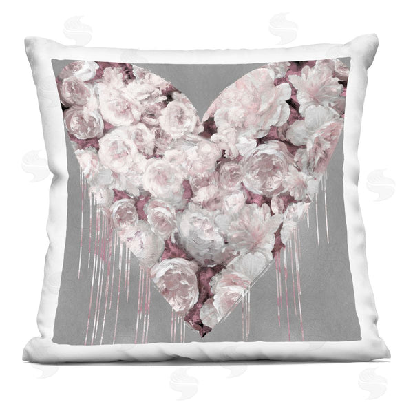 stupell industries Lindsay Rodgers | Romantic Pink Roses Urban Drip Heart Shape Printed Throw Pillow
