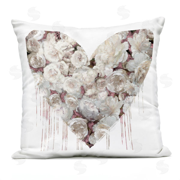 Stupell Industries Lindsay Rodgers | Traditional Rose Blossom Heart Shape Printed Throw Pillow