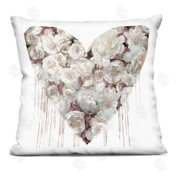 stupell industries Lindsay Rodgers | Traditional Rose Blossom Heart Shape Printed Throw Pillow